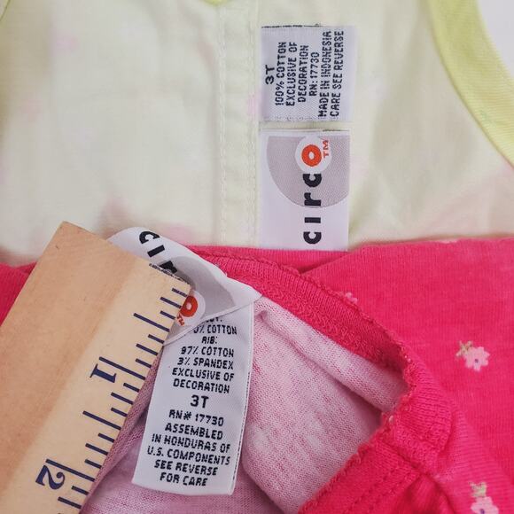 Y2k Vintage Circo 3T Playful Pink Floral 2pc Shortalls Overalls Girls Outfit Set - Picture 8 of 8